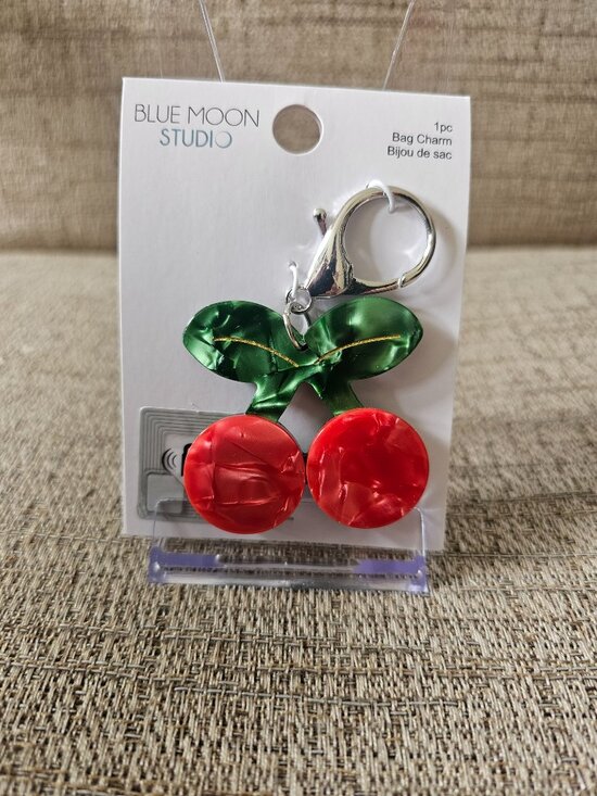 Blue Moon Studio Accessories - 🍒 Blue Moon Studio Cherry Bag Charm / Keychain / Retro Fruit NWT